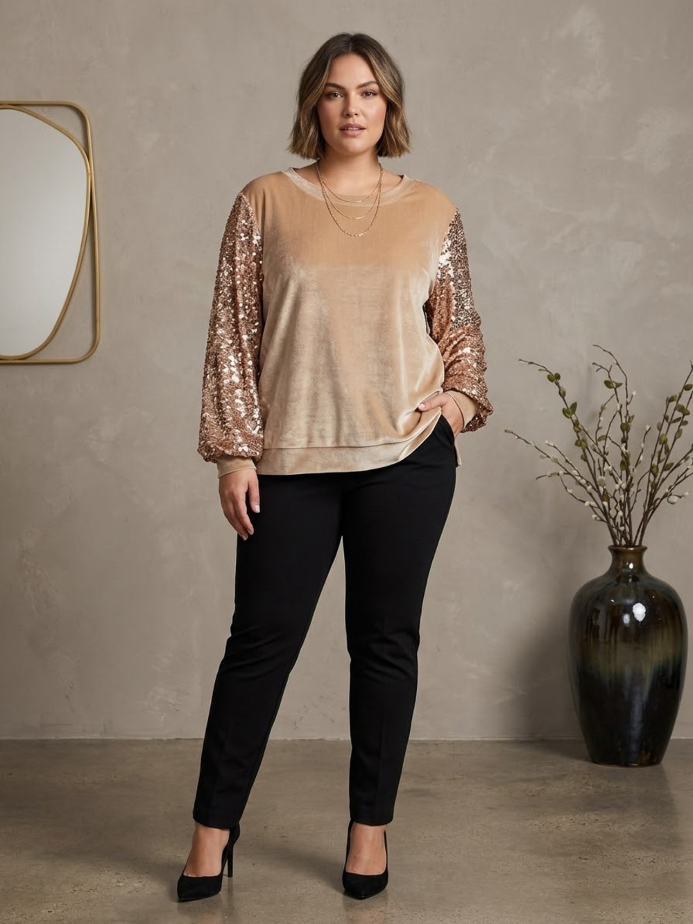NWT $69.95 LANE BRYANT Sequin Velour Soft Top Sweater Women's Plus Size 26 28 4X
